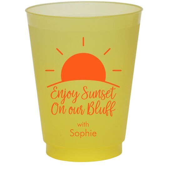 Enjoy Sunset on our Bluff Colored Shatterproof Cups